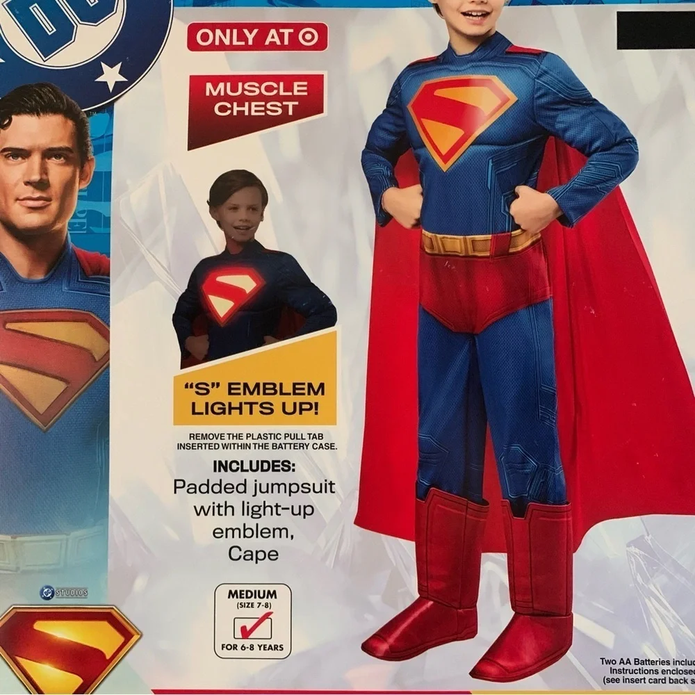 NWT. RUBIES DC Superman Kids Superhero Costume